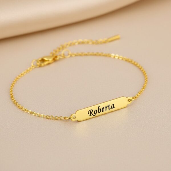 Pulseira Infantil Placa Lisa Person...