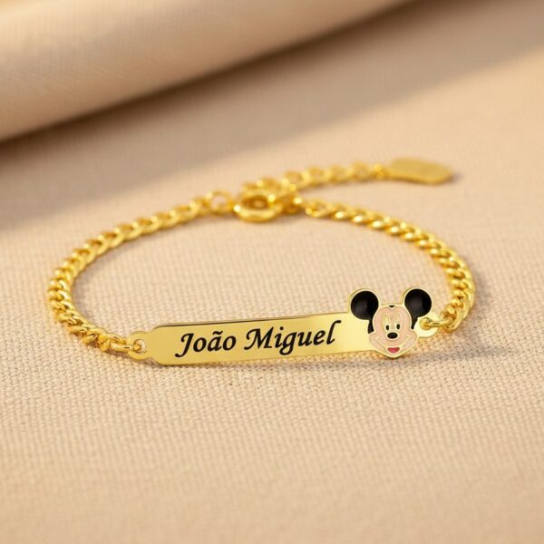 Pulseira Infantil, Mickey com Resin...