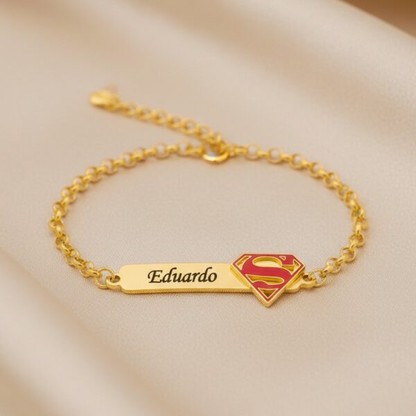 Pulseira Infantil, Super Man com Re...