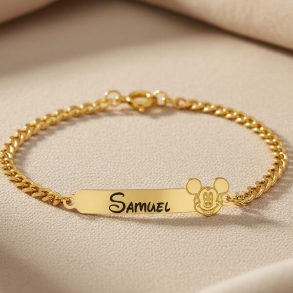 Pulseira Infantil, Mickey com Nome ...