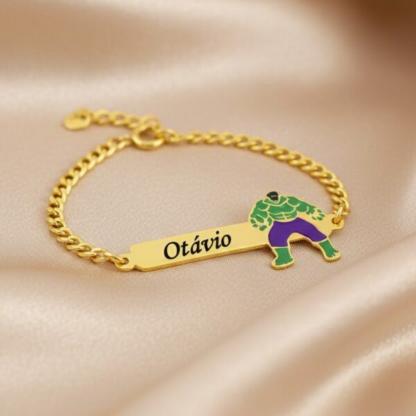 Pulseira Infantil, Hulk Verde Perso...