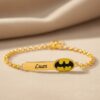 Infantil -0083 Pulseira Infantil, Batman com Resina Personalizado, Banhado
