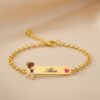 Infantil -0087 Pulseira Infantil, Bailarina com Resina Personalizado
