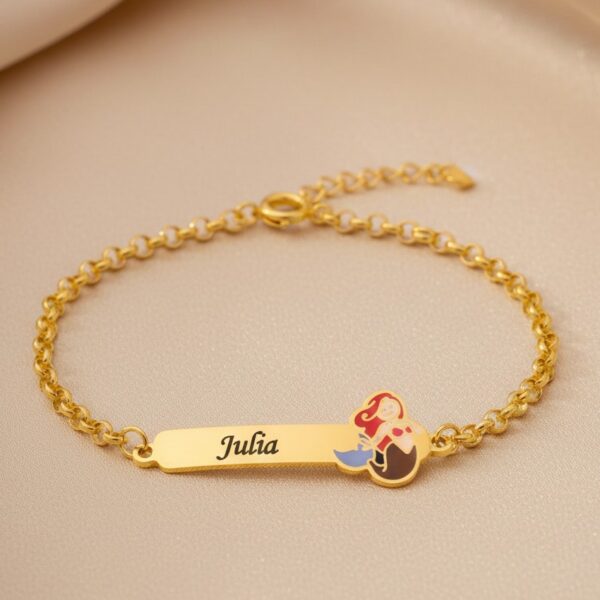 Pulseira Infantil, Sereia com Resin...