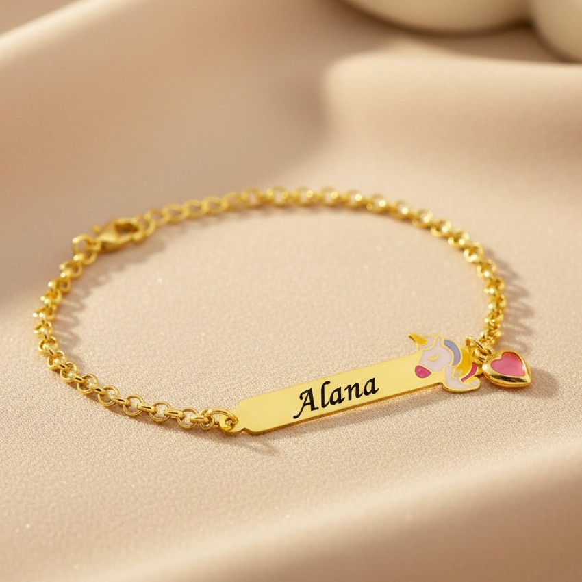 Pulseira Infantil, Unicórnio com Resina Personalizado