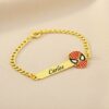 Infantil -0147 Pulseira Infantil, Homem Aranha Personalizado, Banho a Ouro