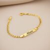 Pulseira Infantil Grumet Soldada com Nome, Banhado á Ouro
