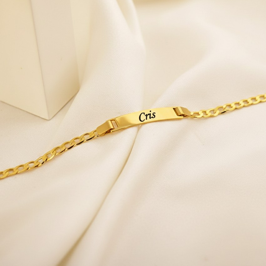 Pulseira Infantil Grumet Soldada com Nome, Banhado á Ouro - Imagem 4