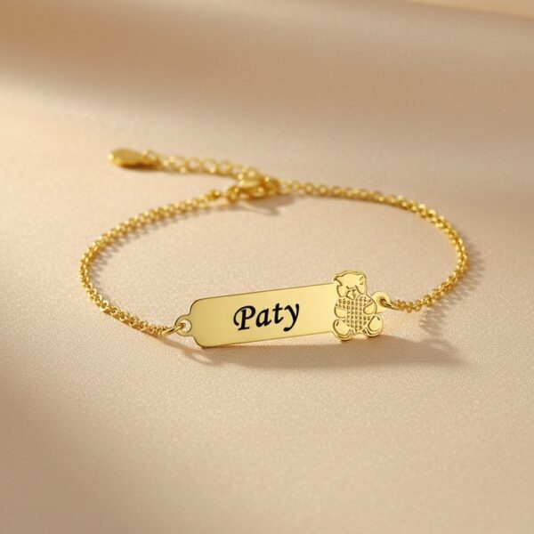 Pulseira Infantil, Urso com Nome, P...