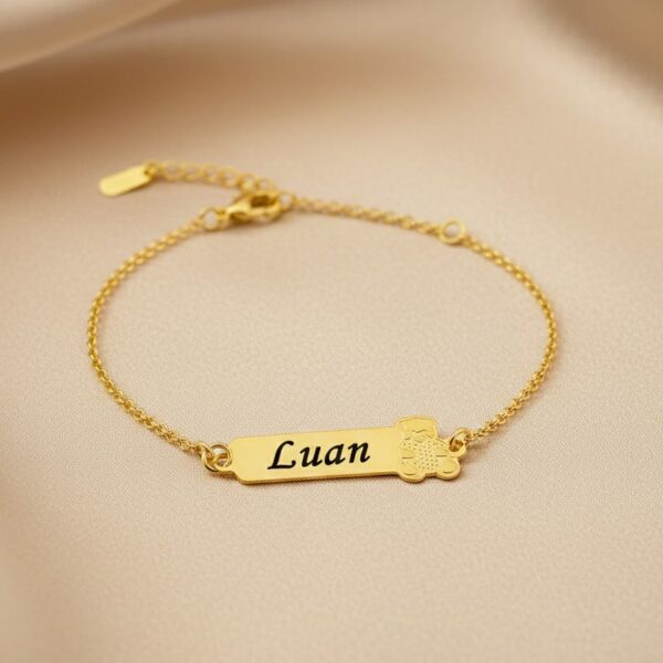 Pulseira Infantil, Urso com Nome, P...