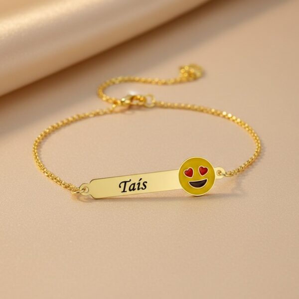 Pulseira Infantil, Emoji com Resina...