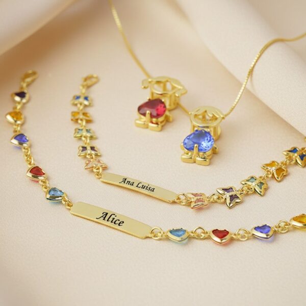 Pulseira Infantil Colorida com Nome...