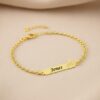 Pulseira Infantil, Coroa com Nome Personalizado, Banhado
