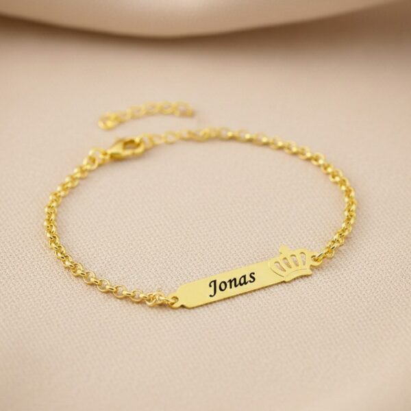Pulseira Infantil, Coroa com Nome P...