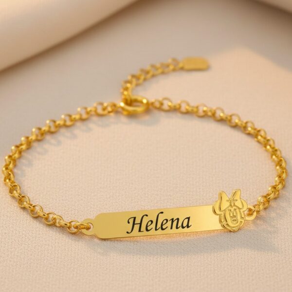 Pulseira Infantil, Minnie com Nome ...