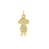 Pingente-de-Menina-Filha-com-Zirc-nias-Folheado-a-Ouro-18k-3 Pingente Menina, Com Vestido Cravejado de Zircônias, Banhado a Ouro
