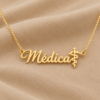 Profissão-n ome Colar Profissão + Símbolo Curso, Personalizado, Banhado Ouro