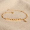 Pulseira Adulta, Personalizada com Nome e Pingente de Strass, Banhado a Ouro Pulseira Adulta, Personalizada com Nome e Pingente de Strass, Banhado a Ouro