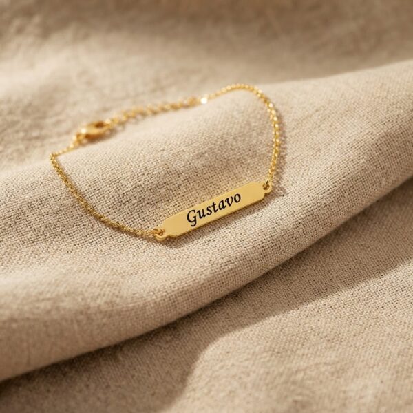Pulseira Infantil Placa Lisa Person...
