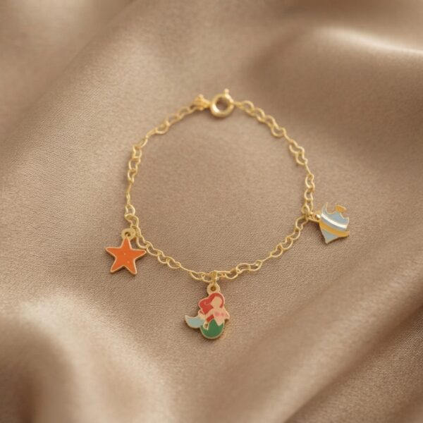 Pulseira Infantil Sereia com Pingen...