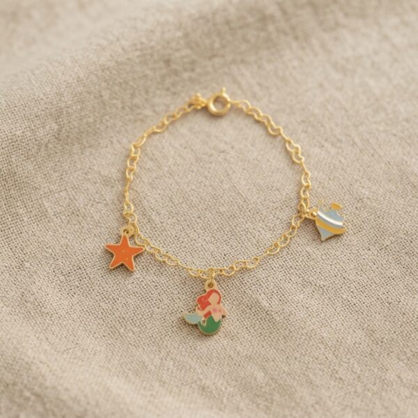 Pulseira Infantil Sereia com Pingen...