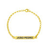 S-31-A.jpg Pulseira Infantil Placa Lisa Personalizada com Nome, Banhada