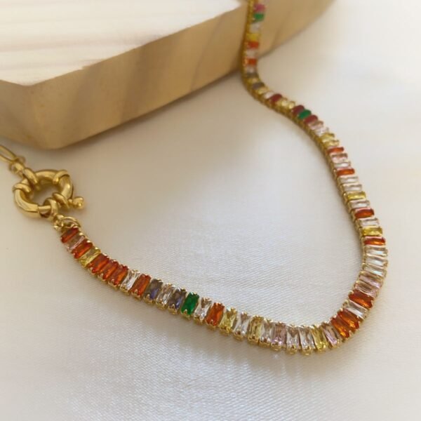Colar Riviera Colorida com Zircôni...