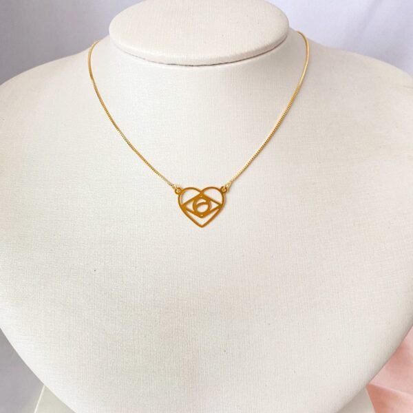 Colar Bandeira do Brasil Dourado, B...