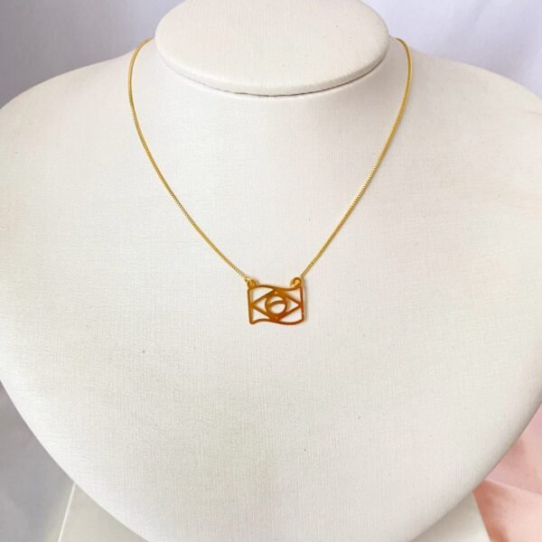 Colar Bandeira do Brasil Dourado, B...