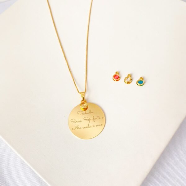 Colar Redondo Personalizado, Frase ...