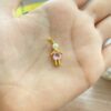 Pingente Menina, com Zircônia Rosa e Pérola, Banhado á Ouro