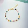 Pulseira Olho Grego, formato de Coração Colorido, Banhado