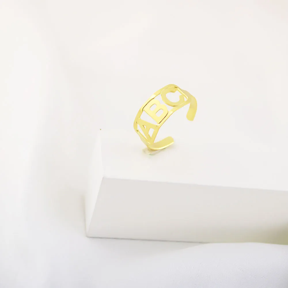 Anel de Formatura Infantil ABC, Banhado a Ouro 18K - Imagem 5