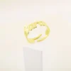 Anel de Nome Personalizado, Regulável, Banhado a Ouro 18k