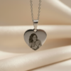 coração inox Colar de Coração, Personalizado com Fotogravação, Aço inox