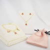 Kit Joaninha Brinco, Colar e Pulseira Completo Banho a Ouro
