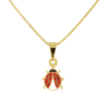 joaninha-corrente.png Colar Infantil de Joaninha com Resina, Banhado a Ouro 18K