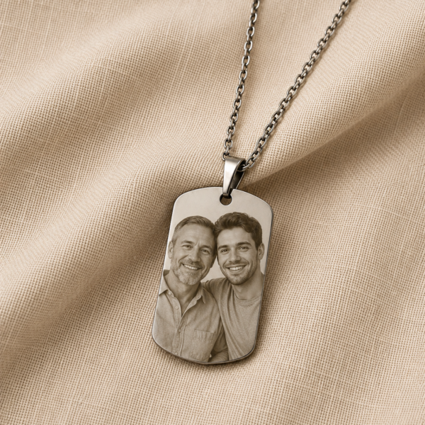 Colar Placa Inox, Personalizado com...