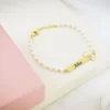 Pulseira Infantil de Pérola, Frozen com Resina, Banhado