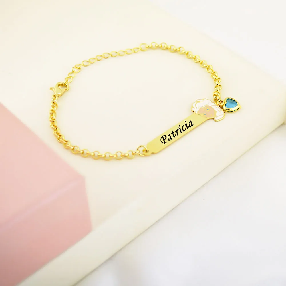 Pulseira Infantil, Frozen com Resina Personalizado, Banhado - Imagem 6