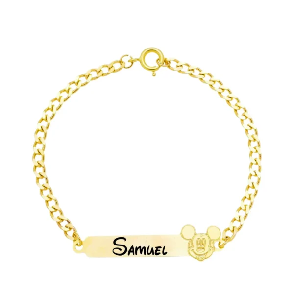 Pulseira Infantil, Mickey com Nome ...