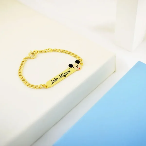 Pulseira Infantil, Mickey com Resin...