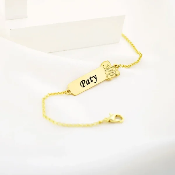 Pulseira Infantil, Urso com Nome, P...