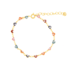 Pulseira Olho Grego, formato de Coração Colorido, Banhado