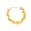 sem-codigo-caixa-22-J.png Pulseira Feminina, com Pingentes de Folhas e Strass, Banhado a Ouro
