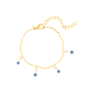 Pulseira Olho Grego, com 4 Pingentes, Banhado a Ouro