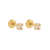 Brinco Ponto de Luz Infantil, Zircônia 3mm, Banhado a Ouro