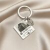 BRINCO PERSONALIZADO-0009 Chaveiro Quadrado, Personalizado com Dados Casal e Spotify, Aço Inox