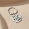 Chaveiro Inox Redondo, Gravado Dados Casal e Spotify