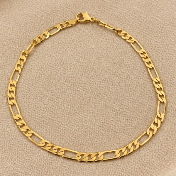 Pulseira grumet Pulseira Grumet Masculina 3 Por 1, 21cm/3,6mm Banhado a Ouro